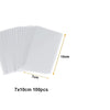A stack of 100 clear cellophane treat bags with wire ties, showing a 7cm by 10cm size.