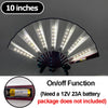 A 10 inch multi-mode LED party fan with a pleated design and on/off function.