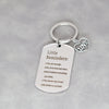 Silver stainless steel inspirational heart keychain tag with text reminders