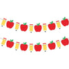 Red apple and pencil bunting banner with yellow accents for back to school decor