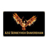 A banner featuring a golden winged figure against a black background.