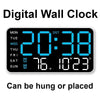 Extra Large Digital Wall Clock with LED Display, Date, Temperature, and Timer