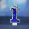Blue Crown Number Birthday Candle